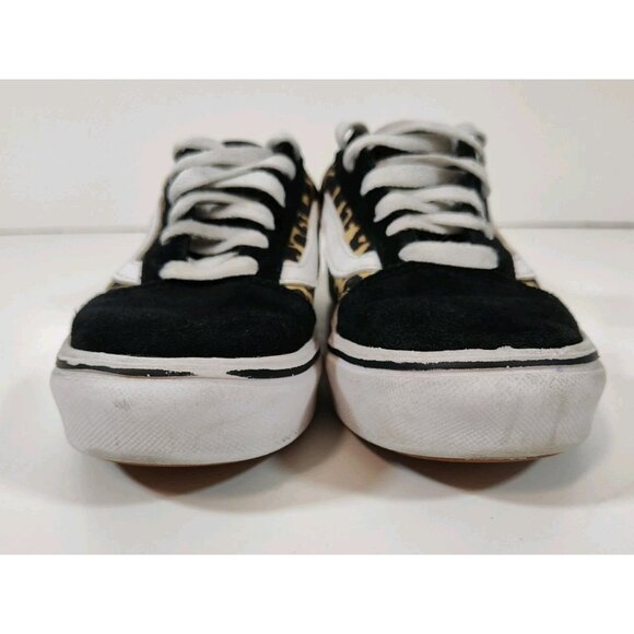 Vans Comfycush Old Skool Black Suede Cheetah Print Girls 1 Kids 721356 - Picture 3 of 11